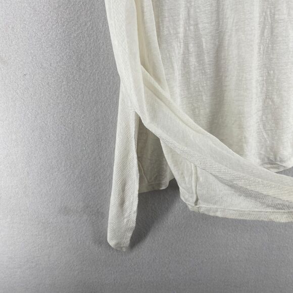 EILEEN FISHER Tank Top S Linen Slub Jersey Tunic Scoop Neck Racerback White - Picture 7 of 16